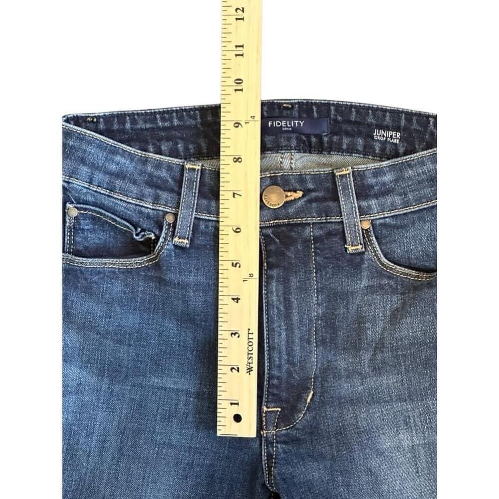Fidelity Denim Women’s Juniper Cropped Flare Raw Hem Seahorse Dark Wash Sz 24‌‌‌ - Picture 7 of 14